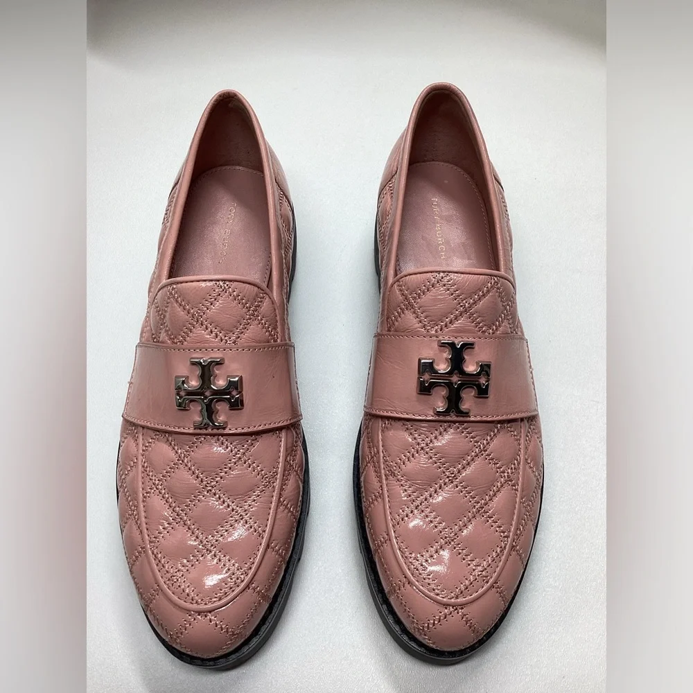 Tory Burch Women's Pink Mini Everly Chunky Leather Loafer Size  9